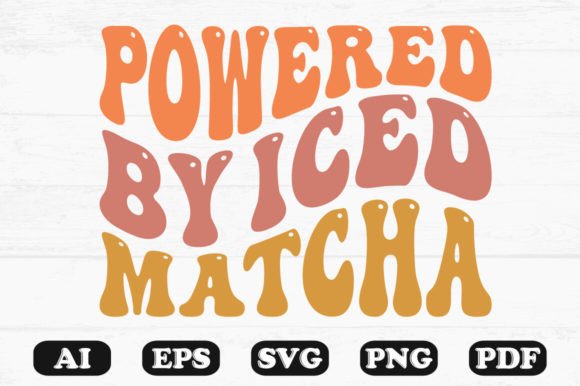 Powered by Iced Match Retro Wavy SVG Graphics for Crafts